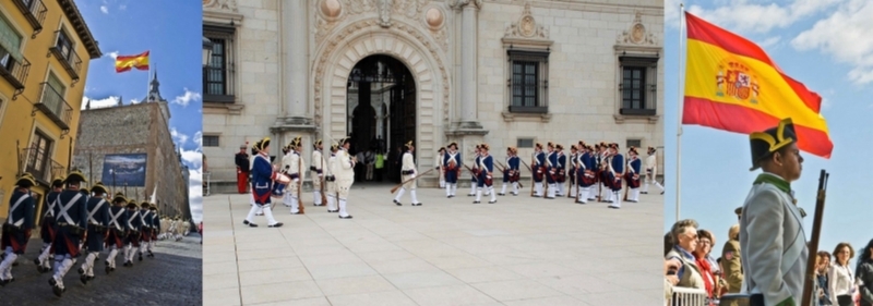 El Relevo de la Guardia en el Alcázar de Toledo, sede del Museo del Ejército.