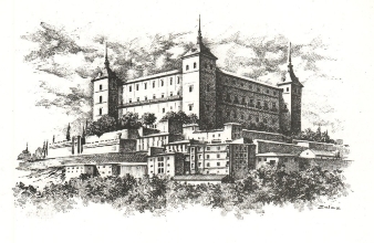 Dibujo del Alcázar a plumilla