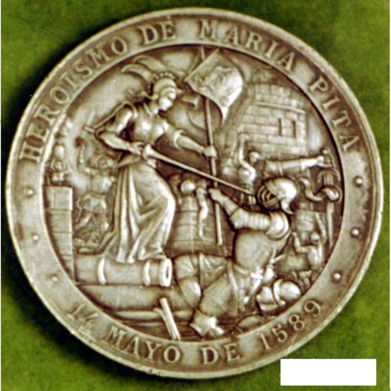 Medalla al heroísmo de María Pita. Acuñada en 1801. Sala Romero Ortiz. BIC. Museo del Ejército.
