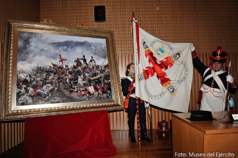 II Centenario Guerra de la Independencia. Acto oficial de entrega del cuadro de Ferrer Dalmau al Museo del Ejército.