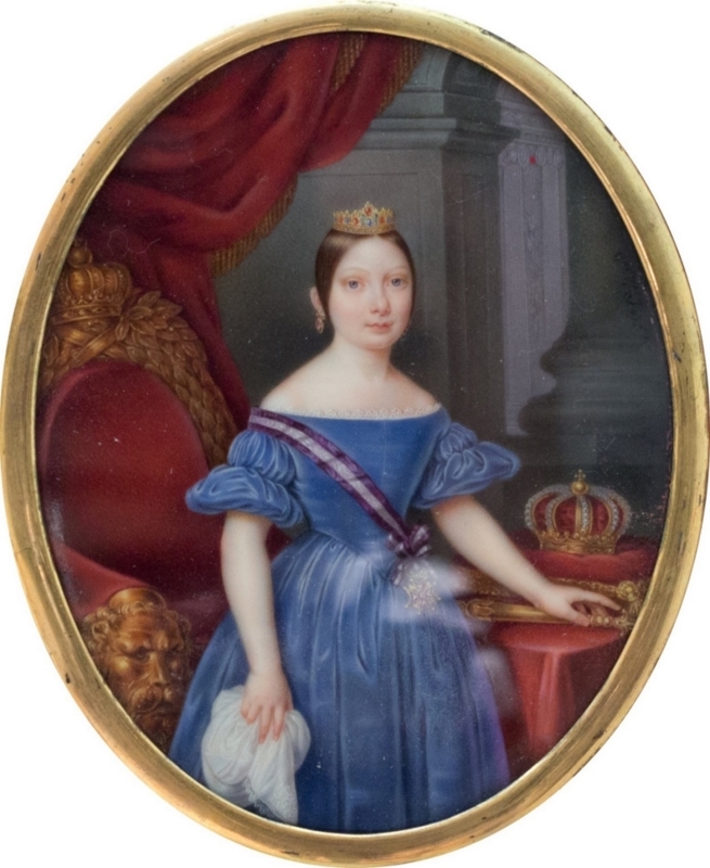Miniatura. Retrato de Isabel II. Sophie Lienard, 1845.