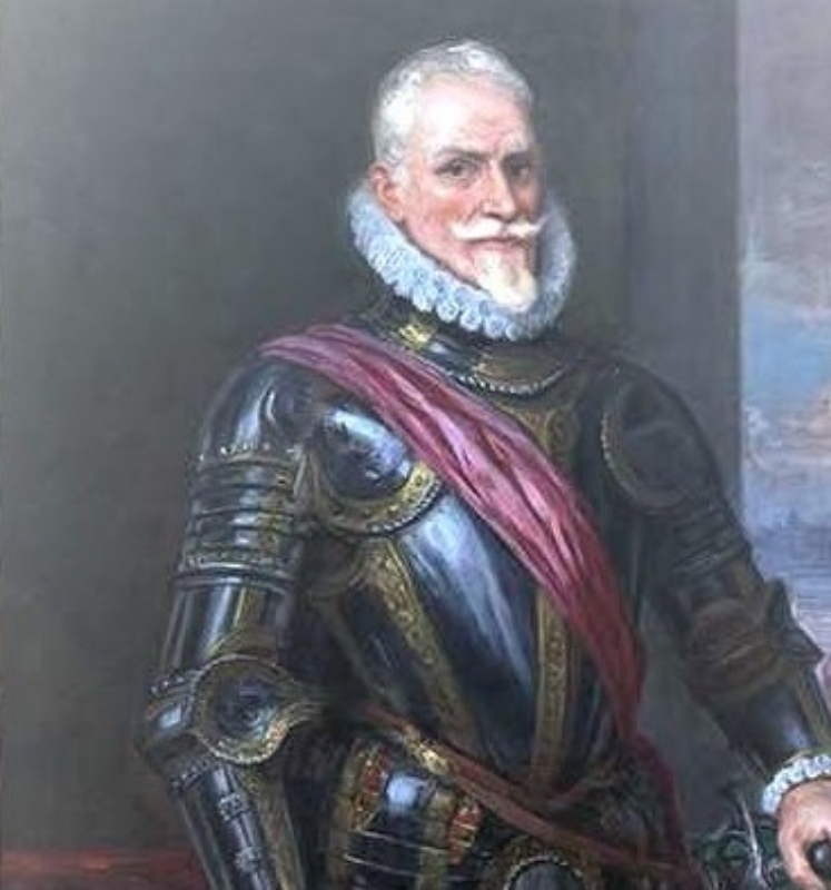 Detalle del óleo de Cristóbal de Mondragón, Coronel de los Tercios de Flandes. Museo del Ejército.