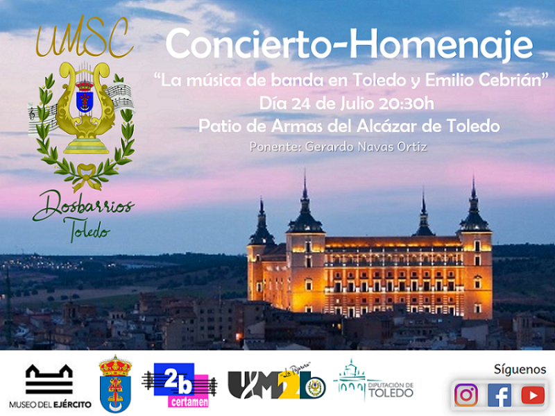 CONCIERTO-HOMENAJE: "La música de banda en Toledo y Emilio Cebrián", interpretado por la Unidad de Música de Dosbarrios (Toledo)