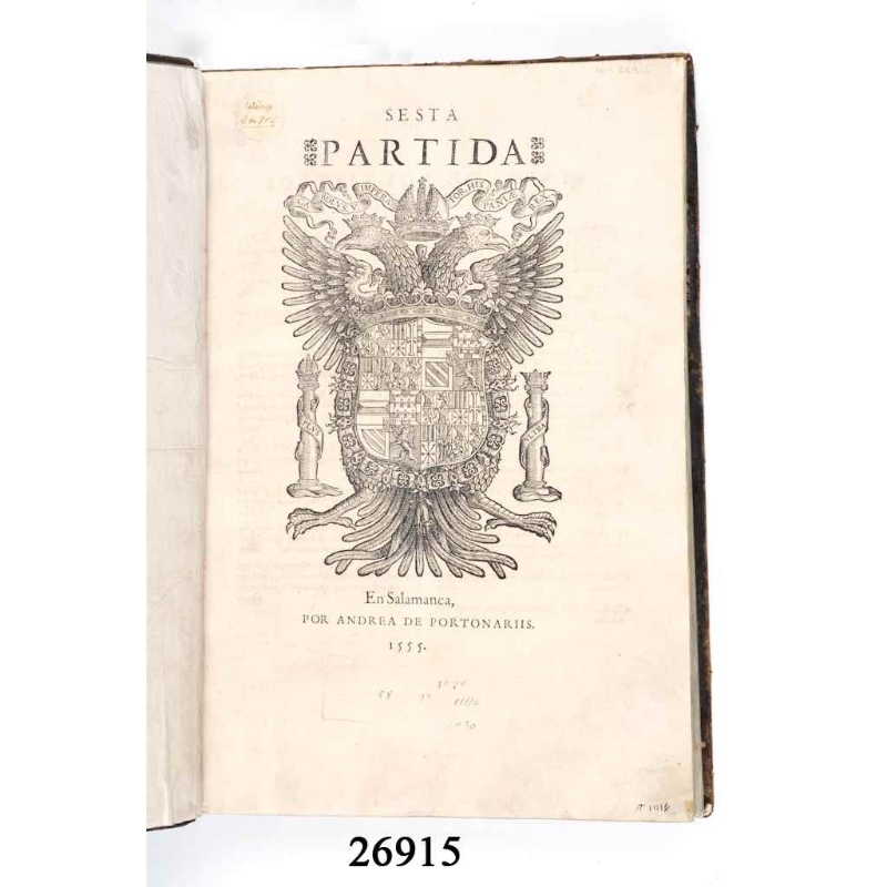 Libro SEXTA PARTIDA, de Alfonso X el Sabio. Fondo documental del Museo del Ejército.