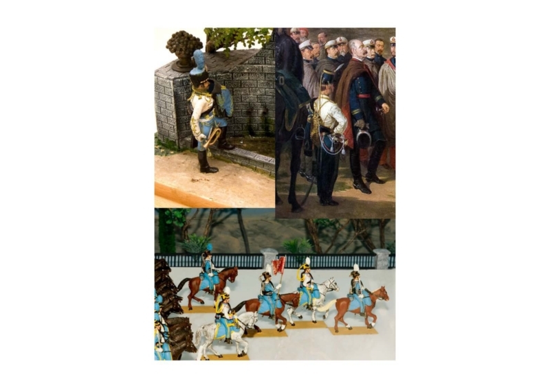 En un recorrido por el Museo del Ejército encontramos diferentes obras de arte en las que aparece la figura del Trompeta de la Princes. Entre ellos una obra pictórica, un diorama y dos miniaturas.