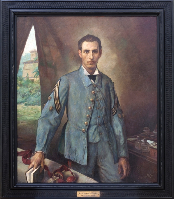 Retrato al óledo del capitán médico Santiago Ramón y Cajal. Museo del Ejército.